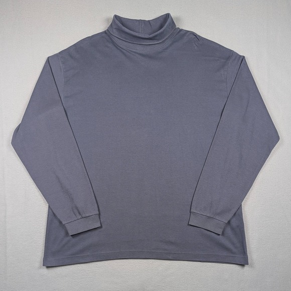 L.L. Bean Other - Vintage LL Bean‎ Turtleneck Shirt Mens XL Blue Cotton Long Sleeve Mock USA Made